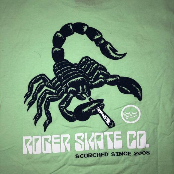 Mint Green Roger Skate Co. Smile/Scorpion Logo Graphic Tee - Picture 5 of 5